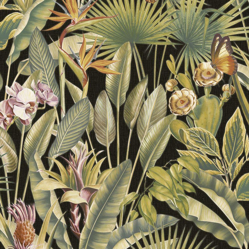 Rasch Zanzibar Wallpaper - 400006 - Black