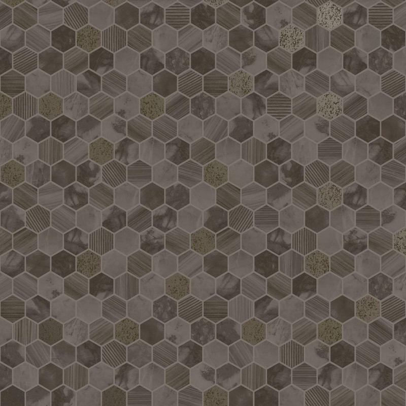Holden Decor Hexara Tile Wallpaper - 89402 - Bronze Metallic