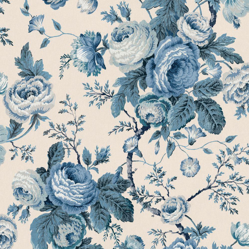 Laura Ashley Uffington Roses Wallpaper - 140324 - Dark Seaspray