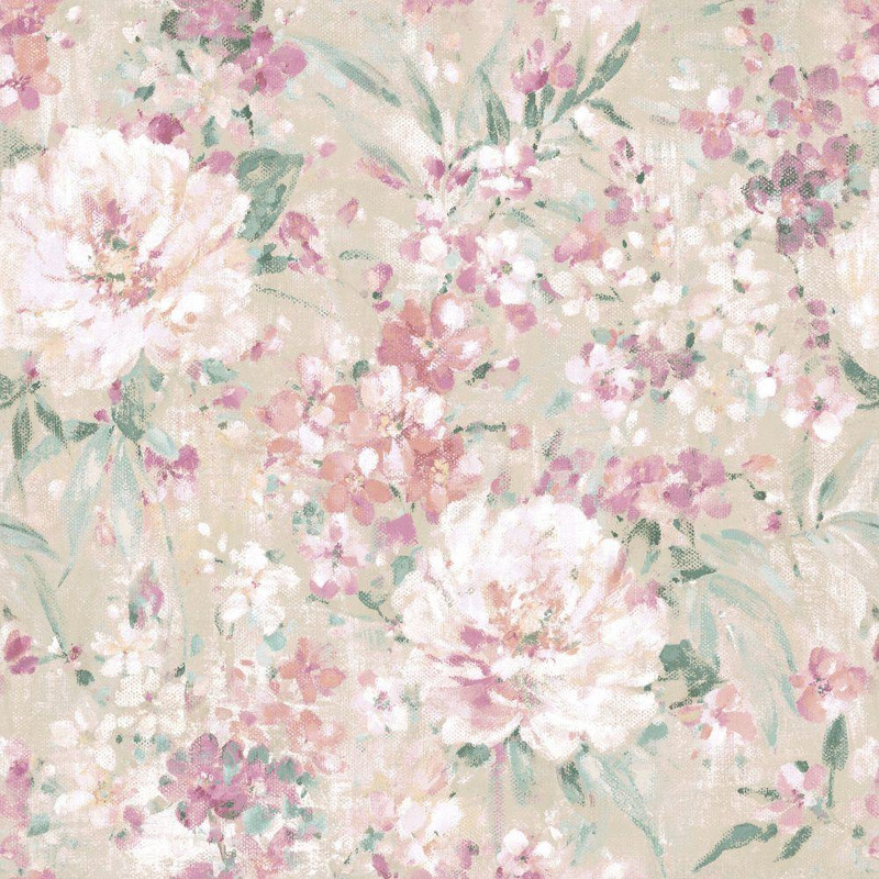 Laura Ashley Mayville Wallpaper - 140329 - Plaster Pink