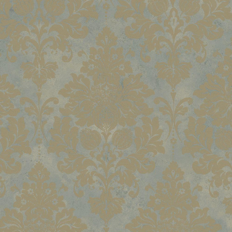 Galerie -  Damask Wallpaper - CI38220 - Blue / Beige / Gold