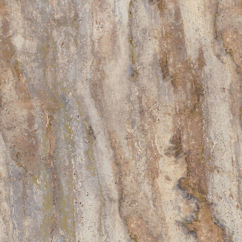 Grandeco - Stone Facade Wallpaper - A81701 - Rust / Slate