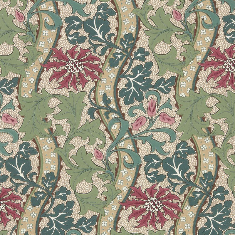 Morris & Co - Cornflower Wallpaper - 217580 - Madder / Forest