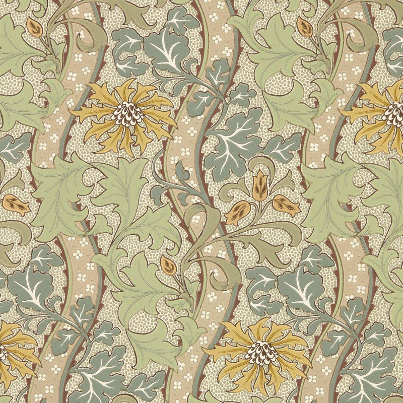 Morris & Co - Cornflower Wallpaper - 217583 - Lemon / Sage
