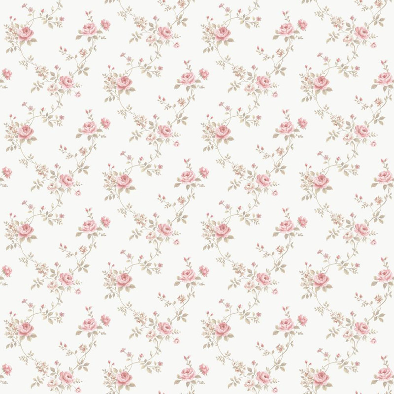 Galerie - Multi Floral Trail Wallpaper - G67897 - Rose / Taupe