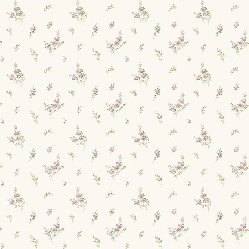 Galerie - Small Sprigs Wallpaper - G67918 - Pink / Green / Yellow
