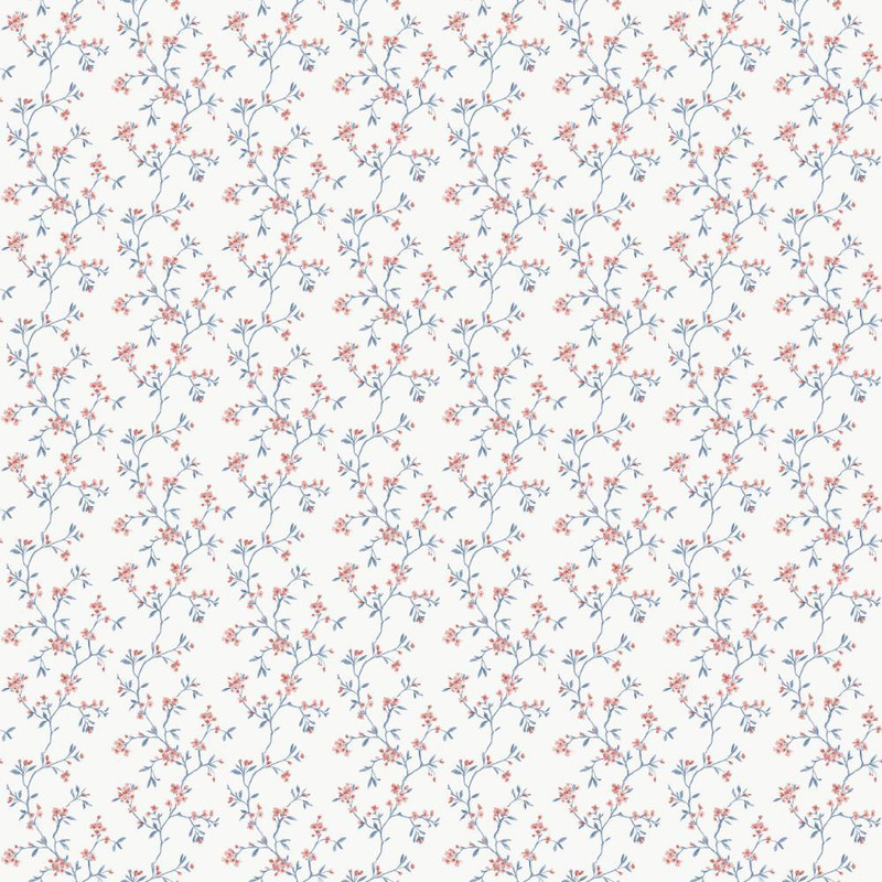 Galerie - Blossom Branch Wallpaper - G68701 - Red / Navy