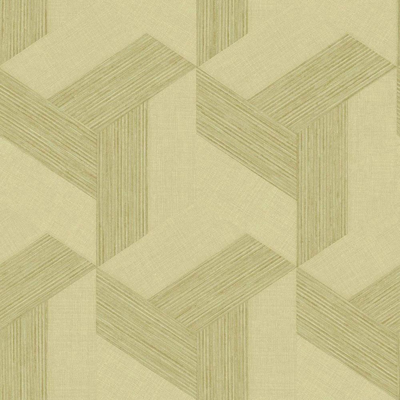 Galerie - Geometric Wallpaper - 27505 - Green / Beige