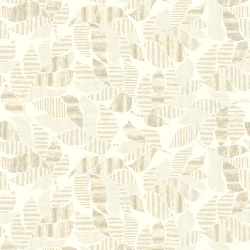 Casamance - Lontara Wallpaper - 76910916 - Blanc / Dore