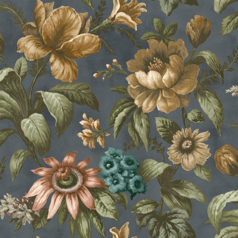 Graham & Brown - Gardinia Wallpaper - 142537 - Archival Blue