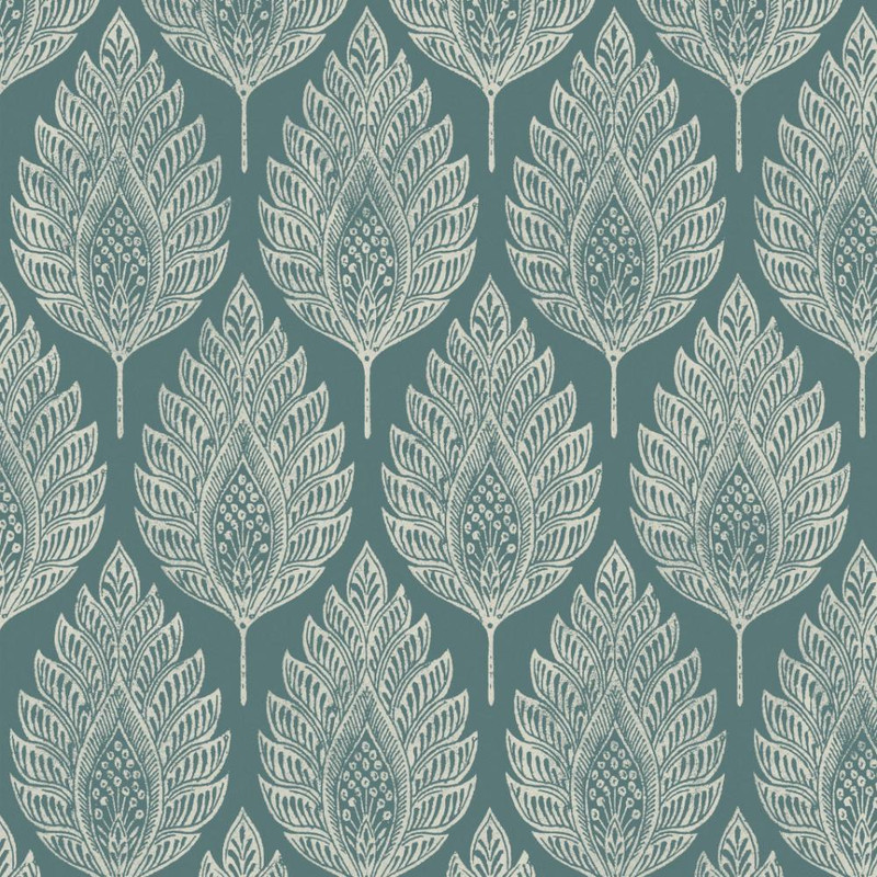 Graham & Brown Flame Leaf Teal Wallpaper Roll