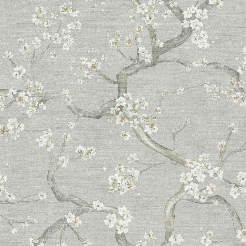 Cherry Blossom Wallpaper - HZ62042 - Cream / Green