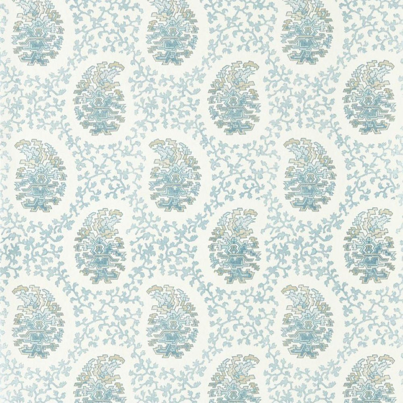 Harlequin Paisley Wallpaper 113347 Indigo featuring small-scale blue paisley motifs with delicate trailing detail.