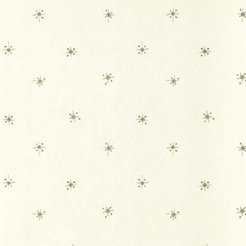 Harlequin Tidam Wallpaper 113350 Turquoise featuring small turquoise star motifs on a soft neutral background.