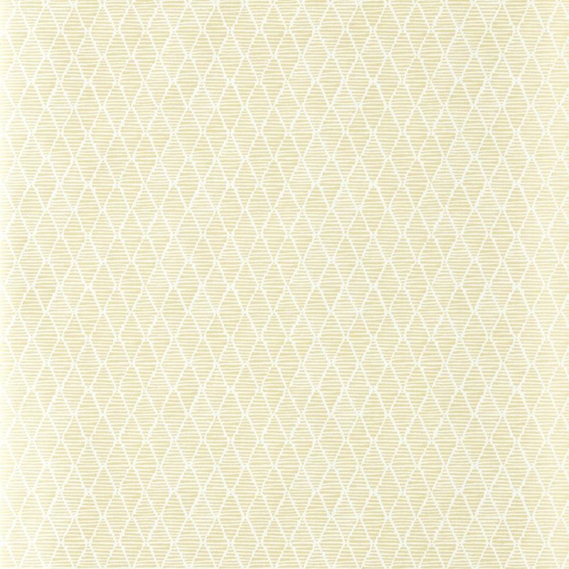 Scion Triangle Trellis Wallpaper 113401 Buttercup with fine geometric triangular trellis pattern in soft yellow.