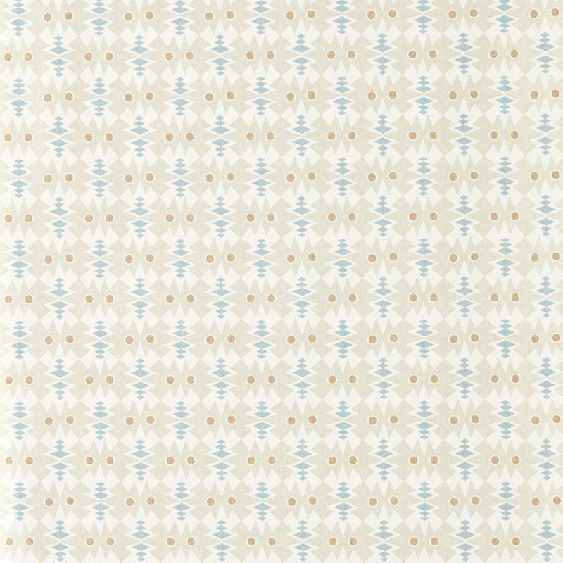 Scion Owl & Butterfly Wallpaper 113412 Pebble Coast Blue featuring small-scale owl and butterfly motif in neutral and blue tones.