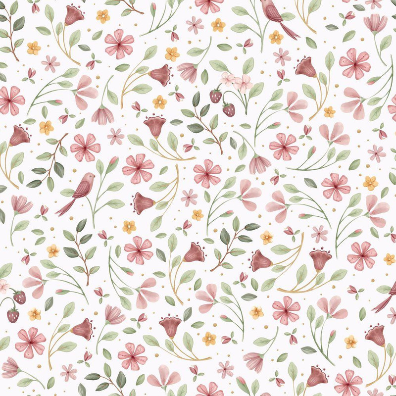 Fairy Wonders is a charming woodland-inspired wallpaper filled with delicate flowers, leafy branches, sweet birds and tiny forest details. The design is beautifully illustrated in soft pinks, sage greens, warm berry tones and gentle yellows, all set against a light background for a fresh and uplifting feel.

The Multicolour palette brings warmth and playfulness to nurseries and children’s bedrooms while remaining soft enough for a calm, restful space. The flowing botanical pattern works wonderfully across all four walls and pairs effortlessly with blush furniture, natural wood and cosy textiles to create a dreamy, storybook setting.

Perfect for creating a magical, nature-inspired room that feels both playful and timeless.