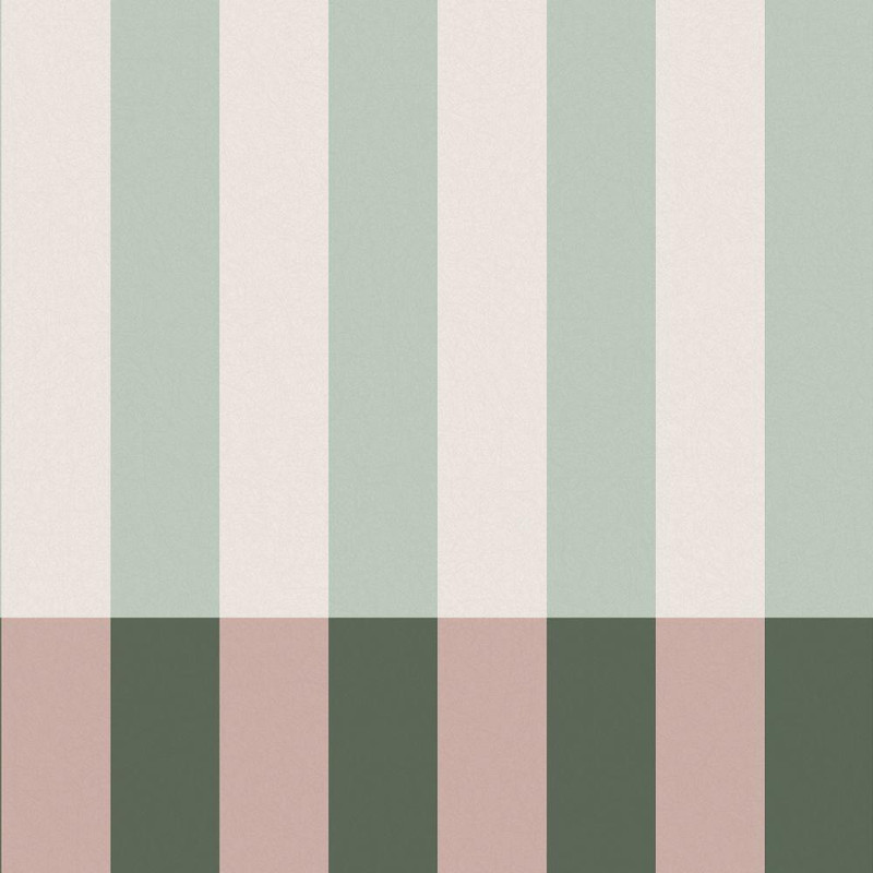 Terri is a bold, contemporary striped wallpaper designed to make a confident statement. Featuring wide vertical stripes in a harmonious blend of green, blush and soft neutral tones, this design delivers strong structure while maintaining a playful, modern edge.

The combination of muted sage, deeper green and warm blush creates depth and contrast without overwhelming the space. The generous stripe width enhances ceiling height and adds architectural rhythm, making it ideal for feature walls or full-room schemes.

Perfect for living rooms, bedrooms or creative spaces, Terri Green and Blush pairs beautifully with curved furniture, warm woods and tactile fabrics for a modern interior with personality.