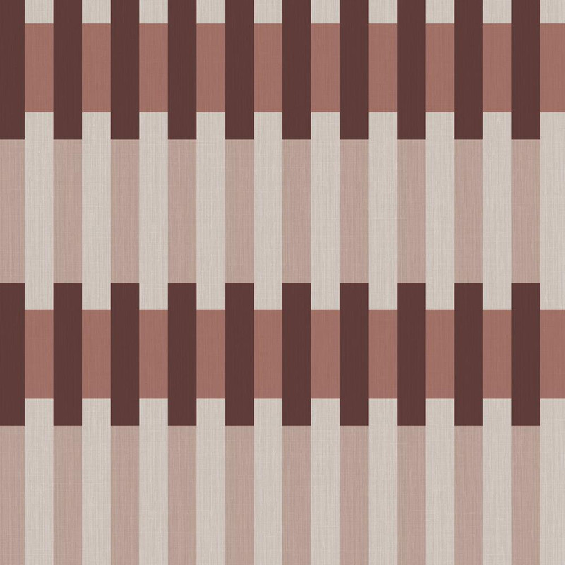 Made Sirio Wallpaper 145238 Berry with bold geometric stripe design in plum and blush tones.
