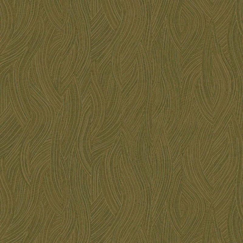 Casamance Kashmir Wallpaper Kaki Dore green gold textured plain design