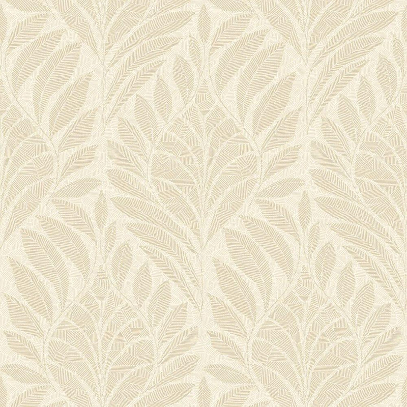 Casamance Gustav Wallpaper Ivoire Dore ivory gold leaf pattern textured design