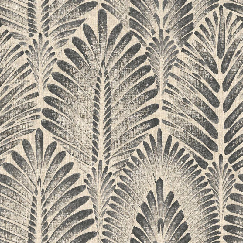 Casamance - Alisio Wallpaper - Sable / Anthracite - 75470916