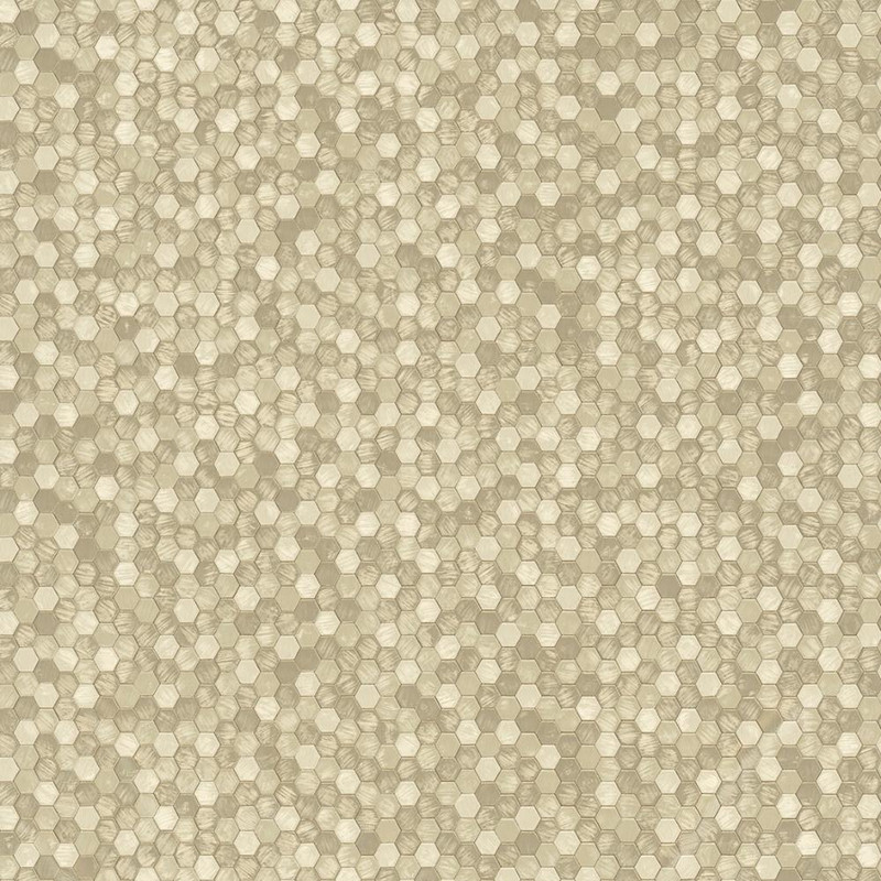 Galerie - Fashion Icon Tile Optics Wallpaper - Metallic Gold / Silver - 35816