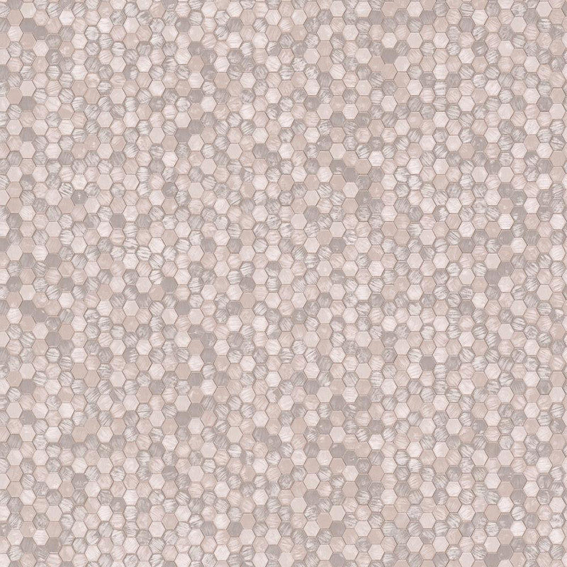 Galerie Fashion Icon Tile Optics Wallpaper metallic rose hexagon mosaic pattern textured design