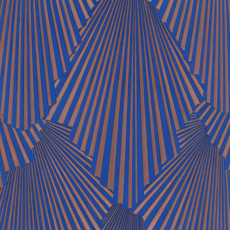 Galerie - Fashion Icon Graphic Wallpaper - Blue / Copper - 35851