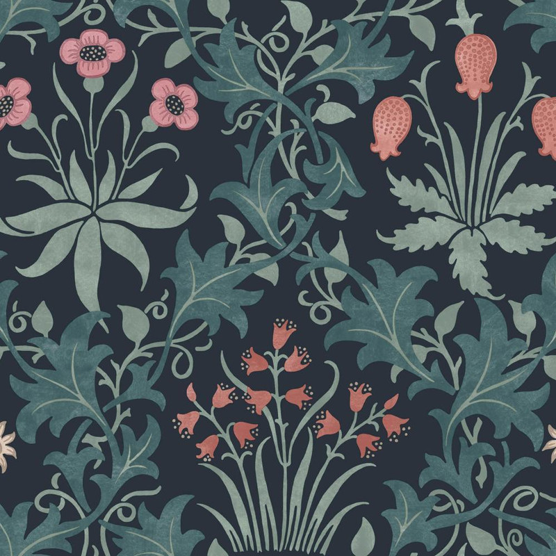 William Morris At Home - Celandine Wallpaper - Midnight - 145681