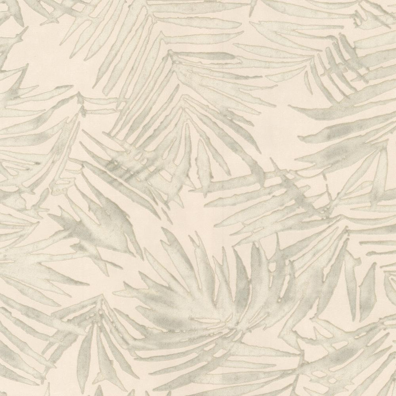 sage green palm leaf wallpaper with large scale tropical pattern and soft tonal finish
