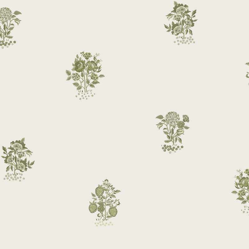 Cath Kidston - Kingdom Posey Wallpaper - Sage - 145322