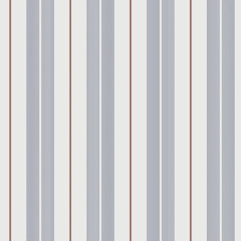 Galerie - Polo Stripe Wallpaper - Dark Blue / Red - 9815-1