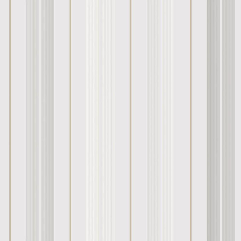 Galerie - Polo Stripe Wallpaper - Grey / Beige - 9815-3