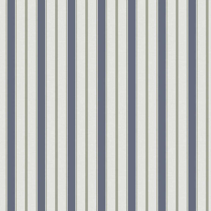 Galerie - Royal Stripe Wallpaper - Dark Blue / Green - 9816-1