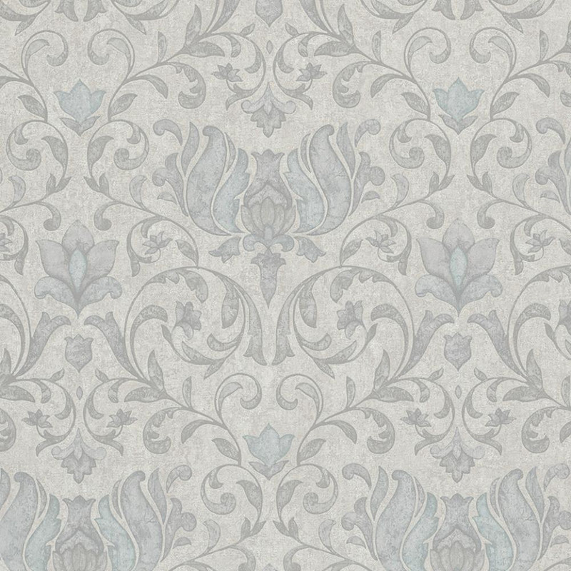 Galerie - Floral Classic Damask Wallpaper - Grey - 35147