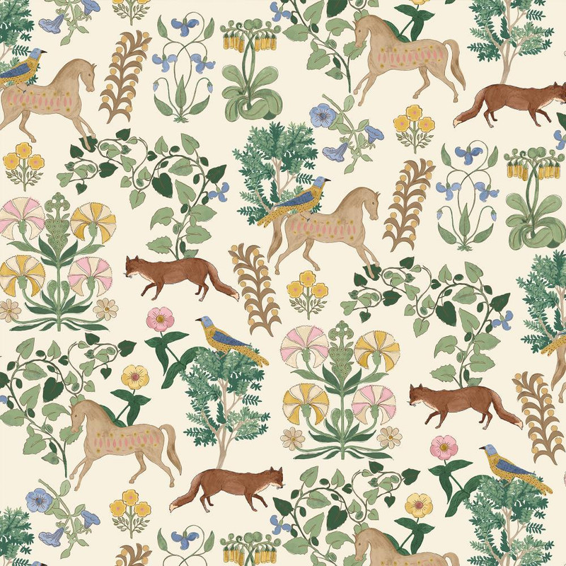 Joules - Folk Forest Floral  Wallpaper - Multi - 145378