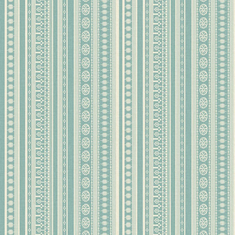 Joules - Decorative Stripe Wallpaper - Duck Egg Blue / Cream - 145396