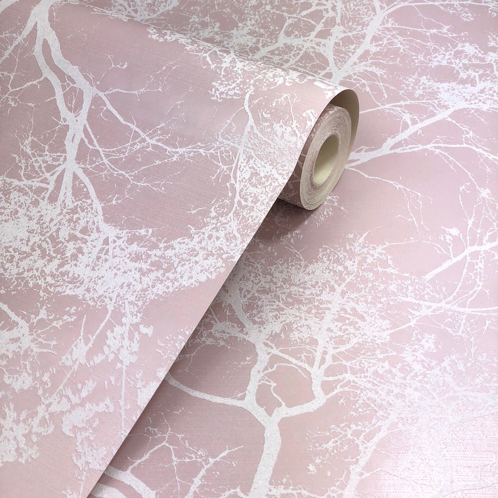whispering trees wallpaper pink