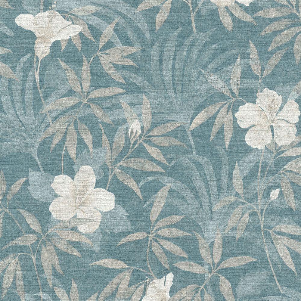 Majestic Wallpaper in Blue and Beige by York