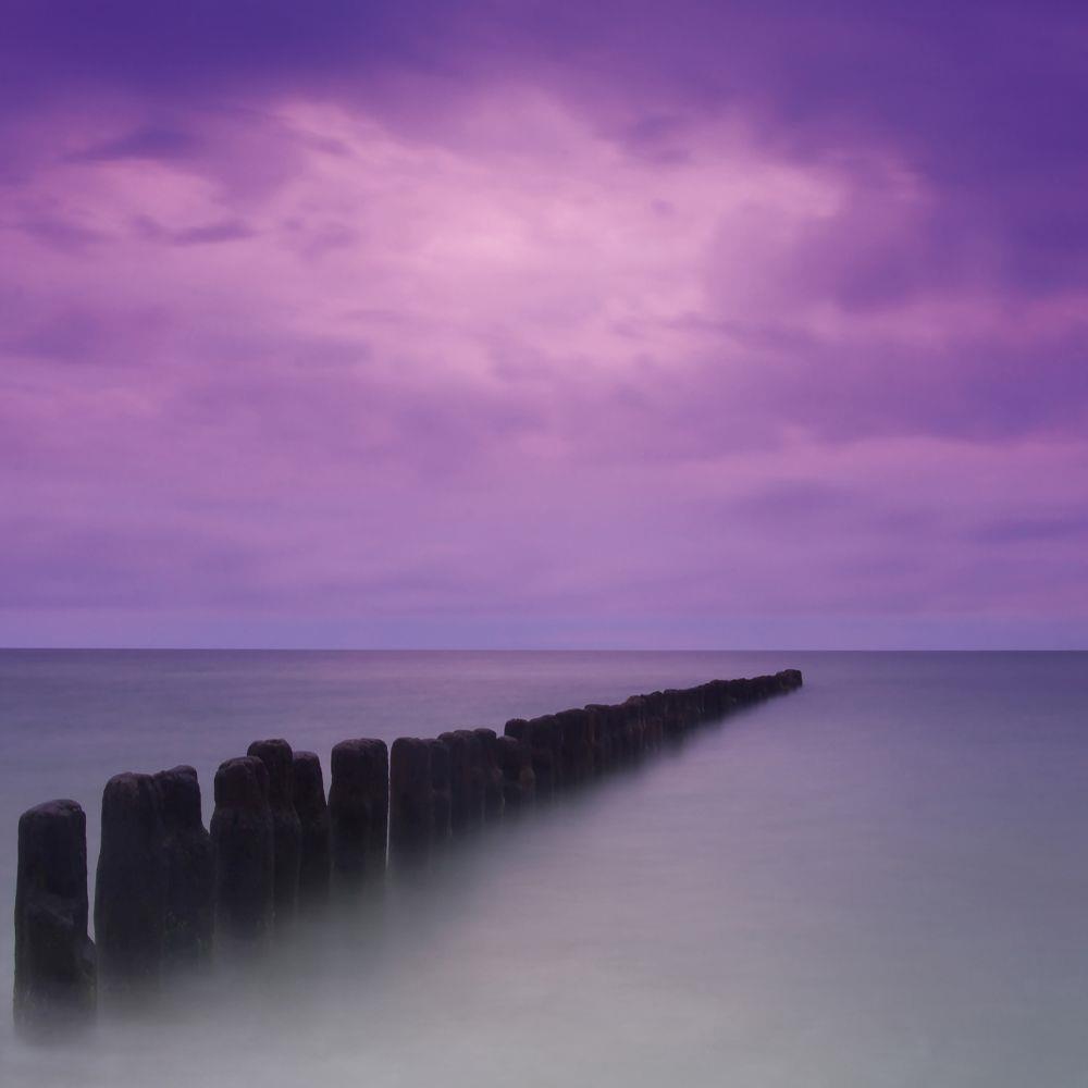 Atmosphere Purple Pier Mural Wallpaper G78422 Purple