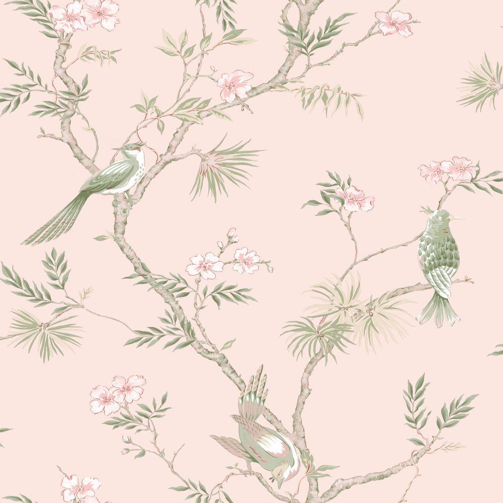 270422681  Chirp Pink Birds and Trees Wallpaper  by Brewster