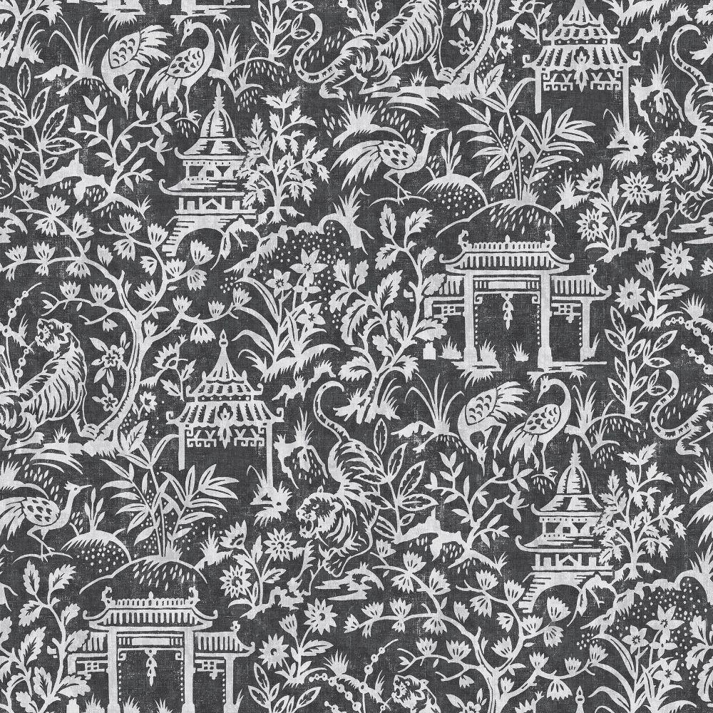 Provencale Black Toile De Jouy Shabby Chic Wallpaper 6171