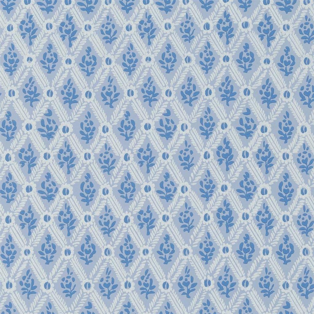 Clementine Delft Blue Wallpaper | Sanderson by Sanderson Design