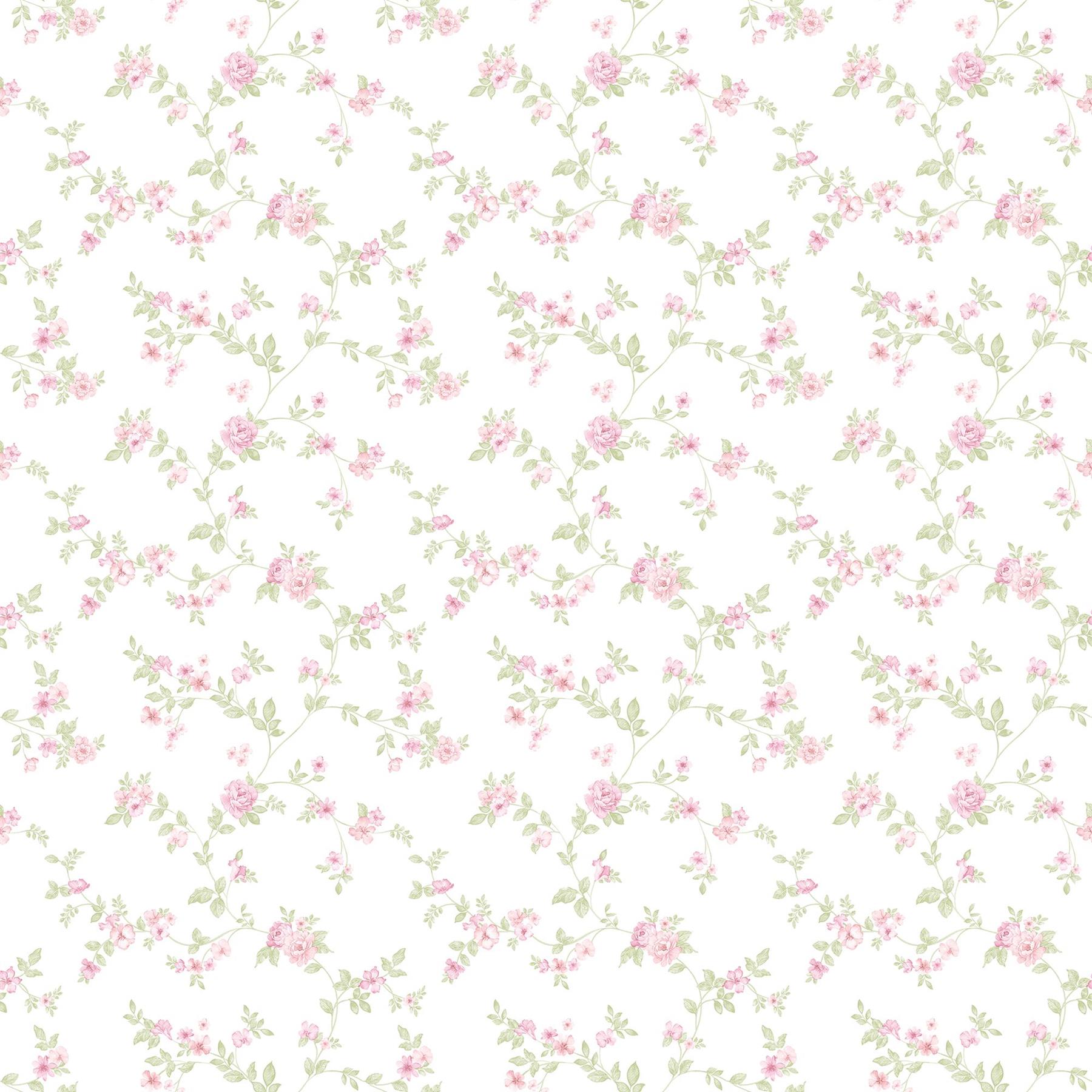 Galerie Delicate Floral Wallpaper - G56649 - Pink / Green