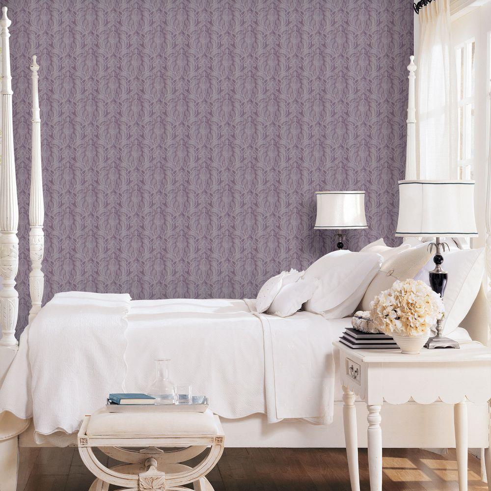 lilac wallpaper bedroom