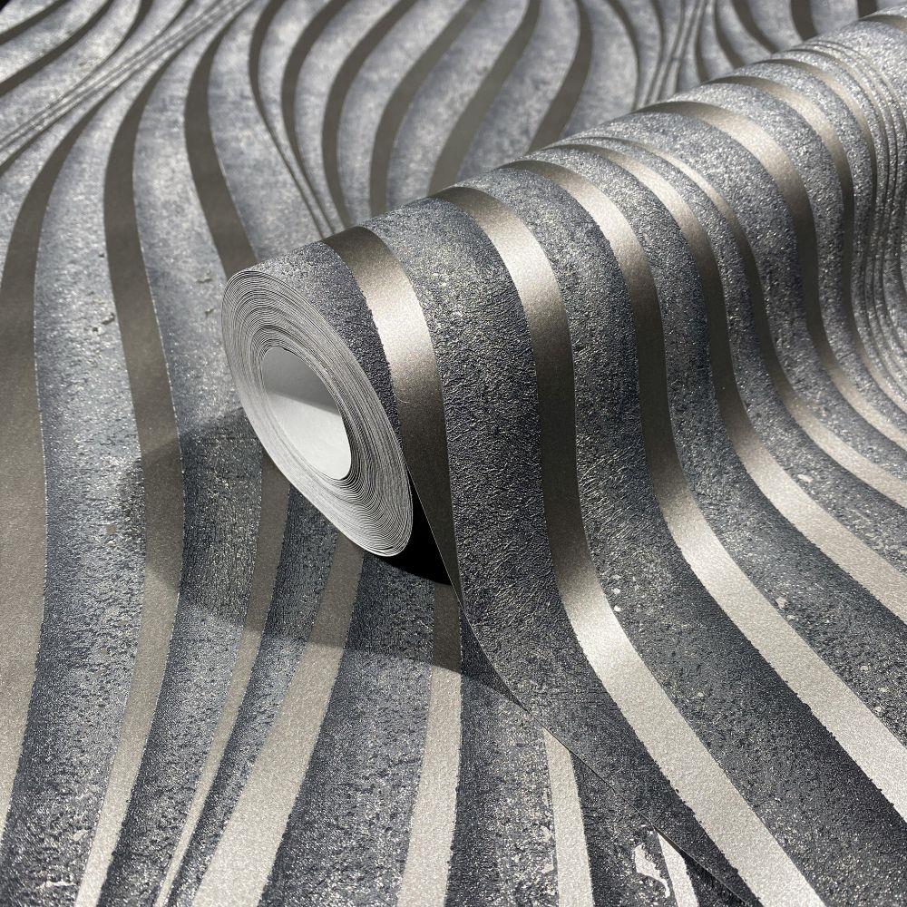 black and silver stripe wallpaper