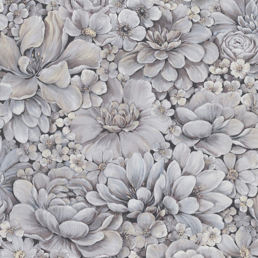 grey floral wallpaper uk