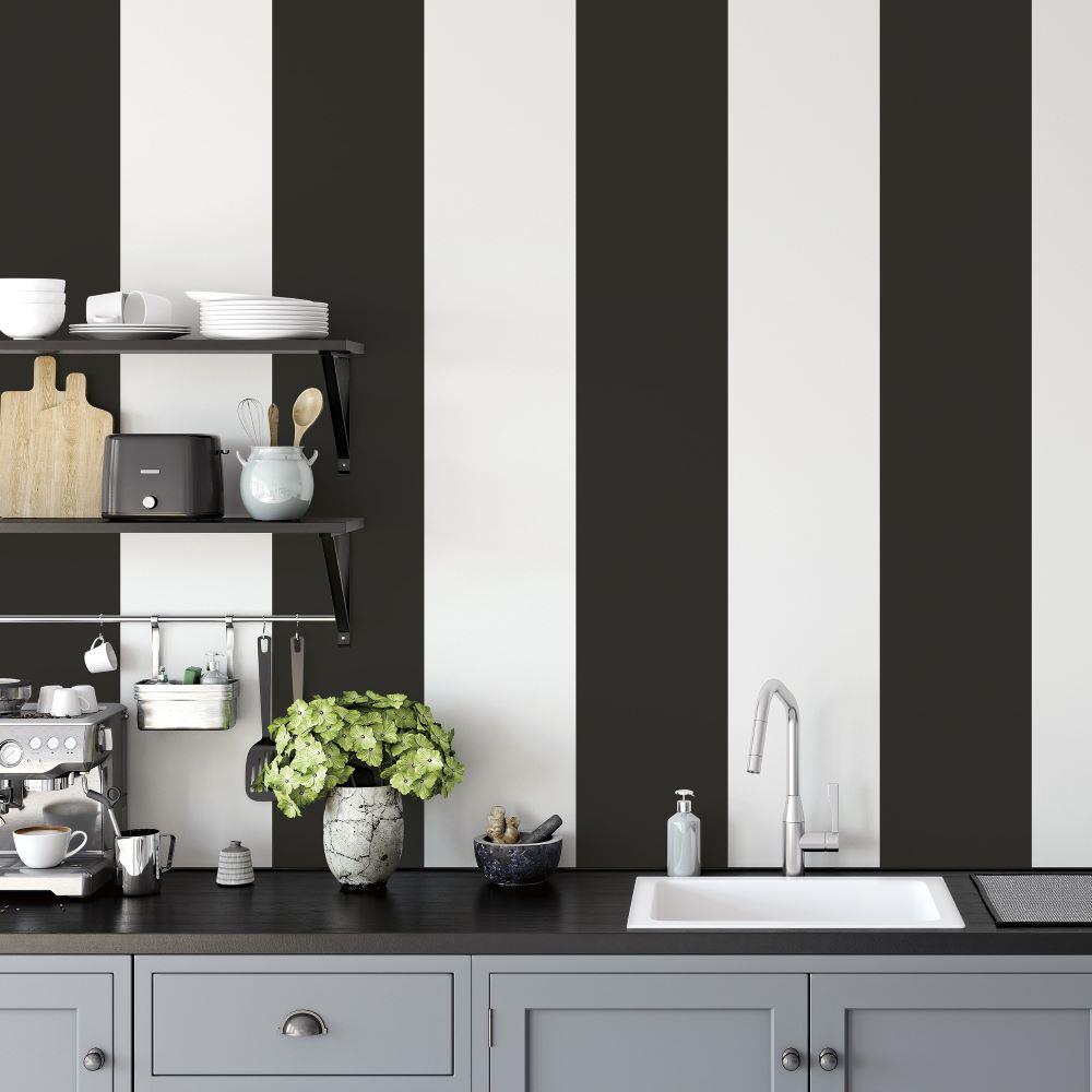 black and white stripe wallpaper uk