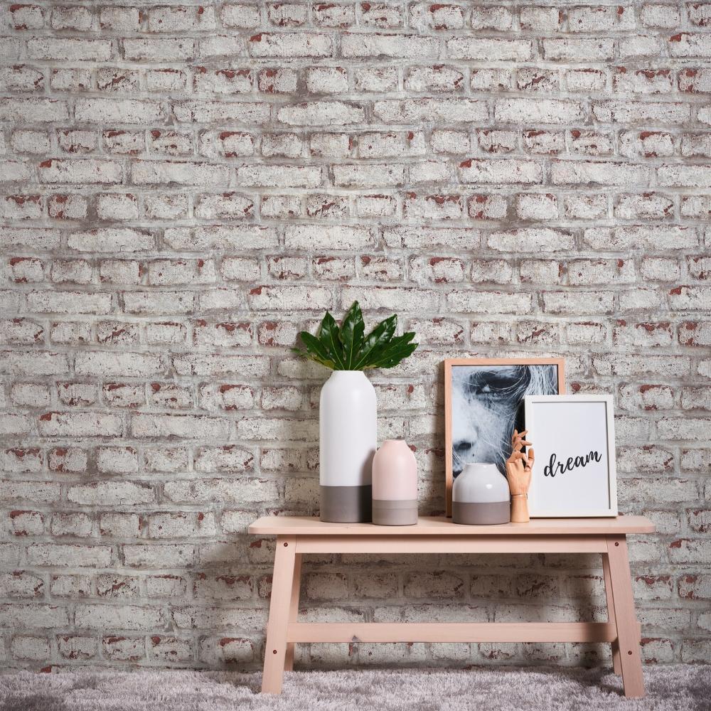 distressed brick effect wallpaper